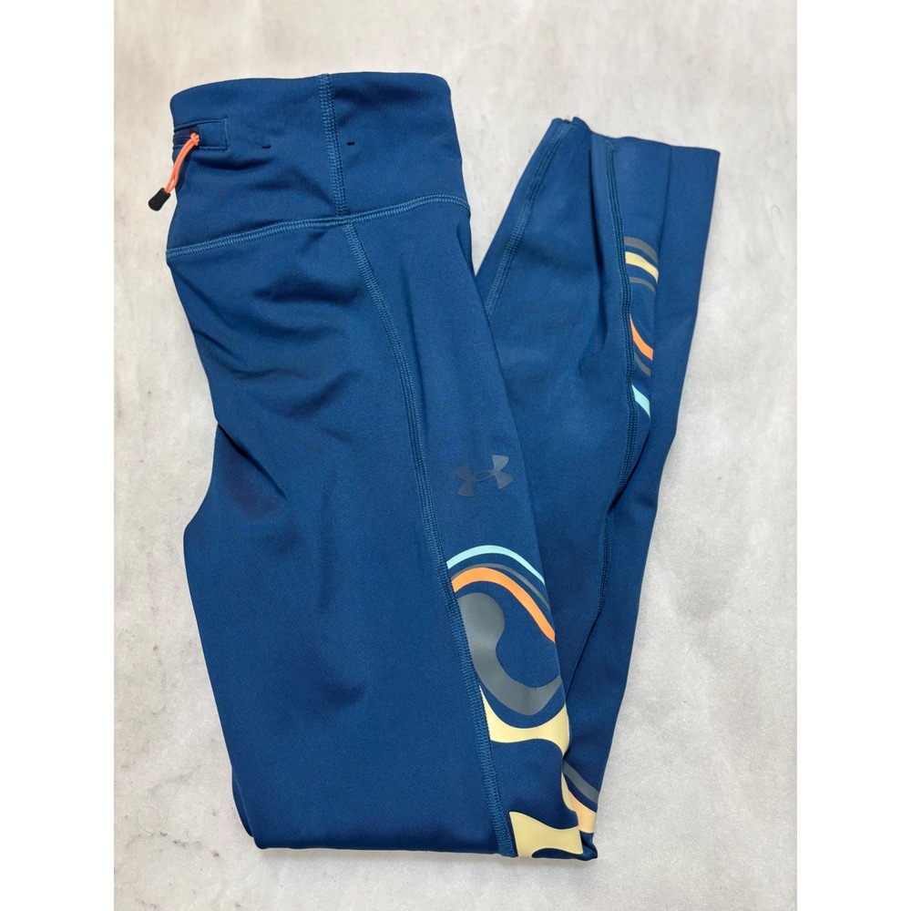 Under Armour HeatGear‎ Compression Leggings Blue Abstract Print Wemons SM